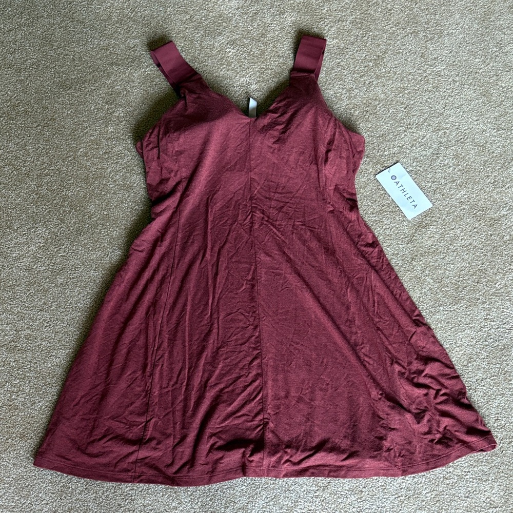 Athleta Burgundy dress XL Santorini support NWT